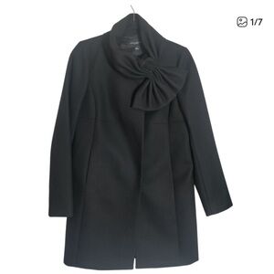 Ann Taylor Black Wool A-Line Coat